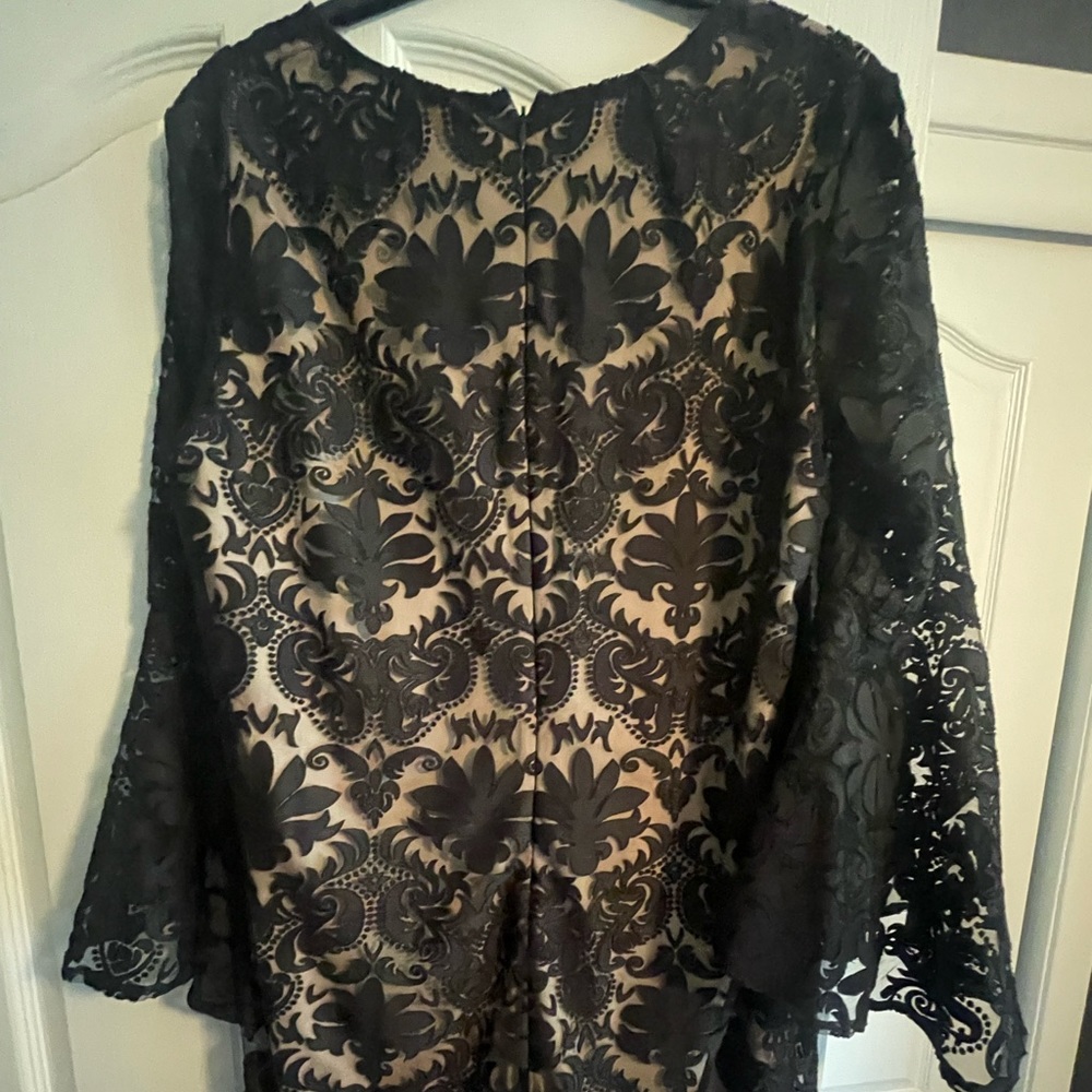 MSK Black dress with ruffled sleeve